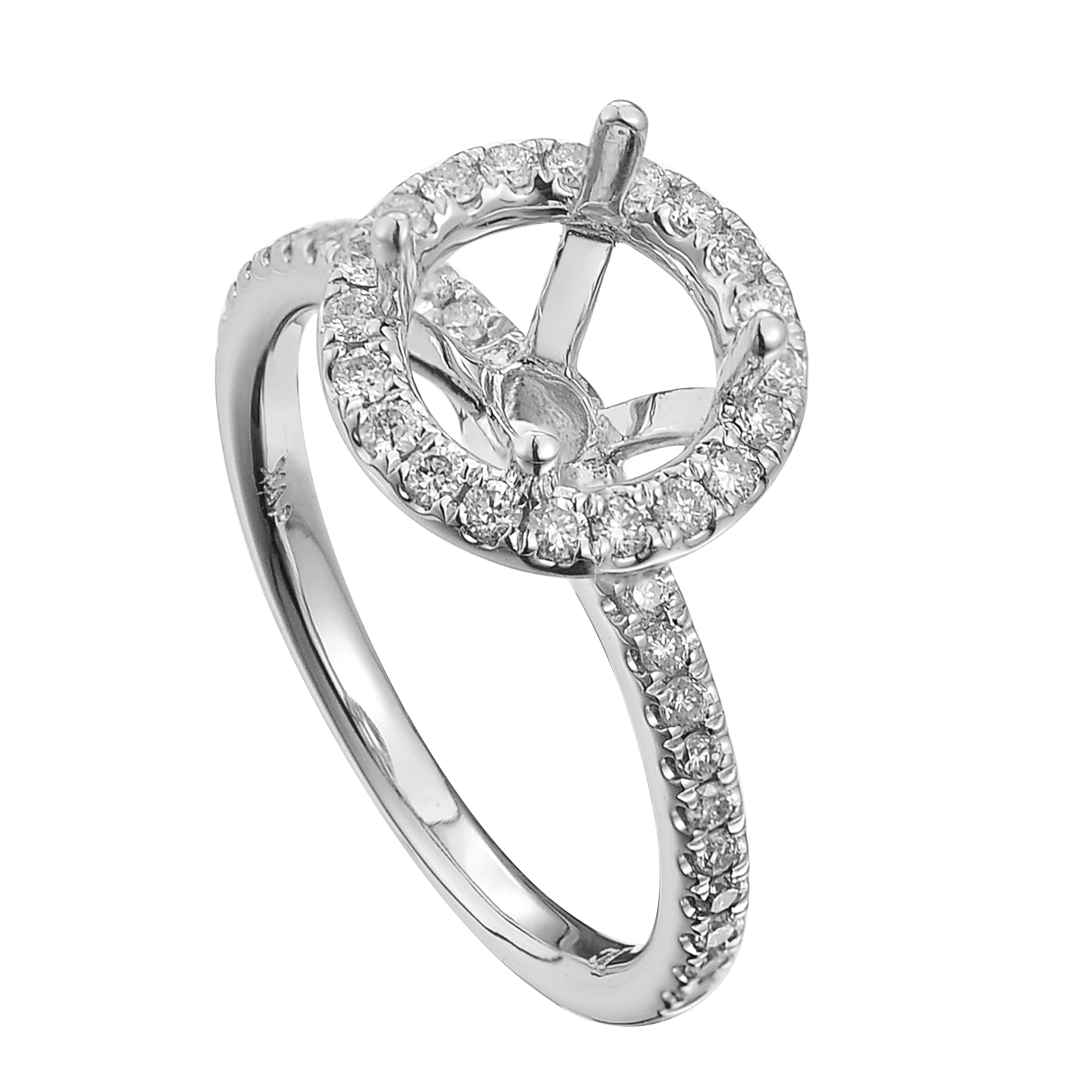 Diamond Engagement Mounting Ring 0.30 ct. 14K White Gold